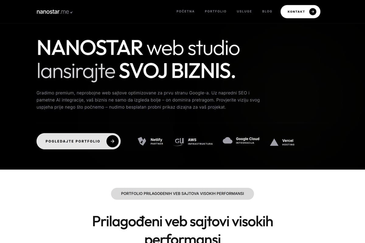 Nanostar Web Studio — izrada sajtova i SEO optimizacija, Podgorica